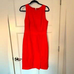 J. Crew orange dress. Size 6 tall. Side front slit.